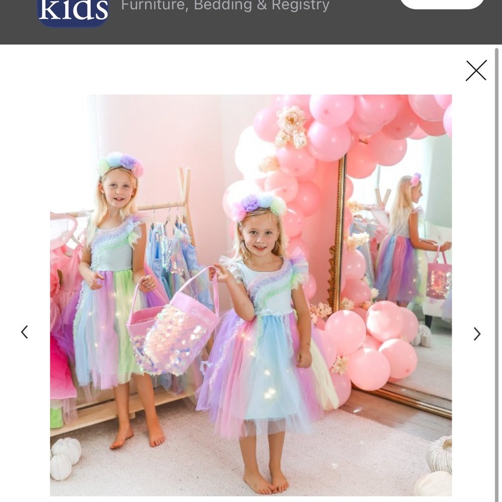 Pottery barn, size 7 to 8 rainbow light up dress